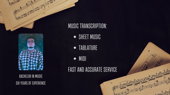 Bestseller - transcribe any audio into sheet music, tab or midi