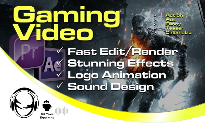 Gig Preview - Professionally edit your gaming footage