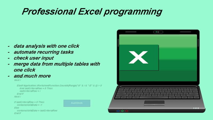 Gig Preview - Do professional excel programming with formulas and data evaluation