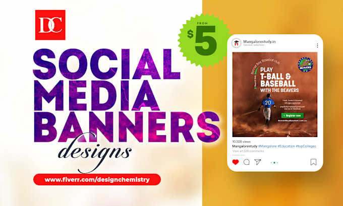 Gig Preview - Do social media posters, for instagram, fb  linkedin