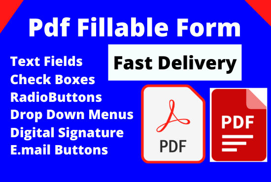 Gig Preview - Create pdf fillable form or convert to fillable pdf