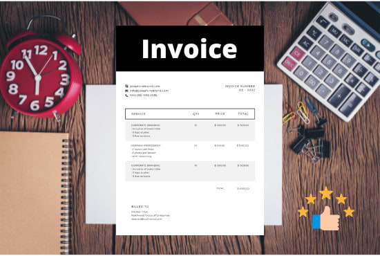 Gig Preview - Design invoice and convert to fillable pdf with calculations