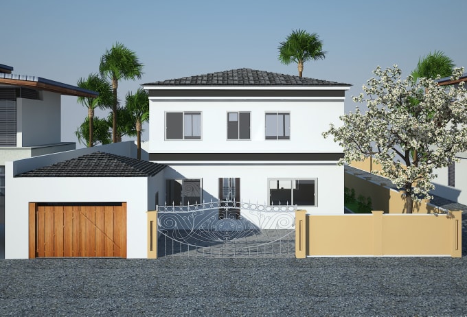 Gig Preview - Design realistic 3d exterior, interior render of house plan