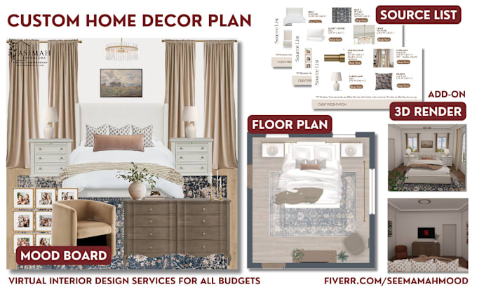 Gig Preview - Be your interior decorator create modern mood board design moodboard