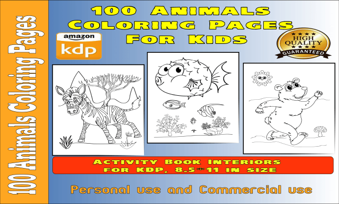 Gig Preview - Create animals coloring pages for kids