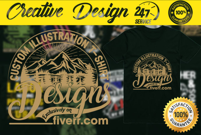 Gig Preview - Create custom graphic and typography t shirt design