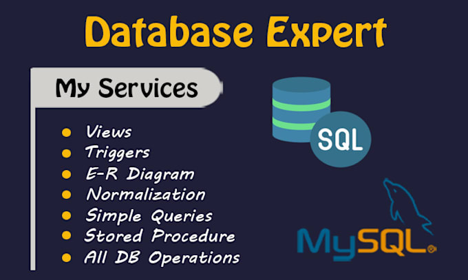 Gig Preview - Develop your database in sql server, mssql, mysql