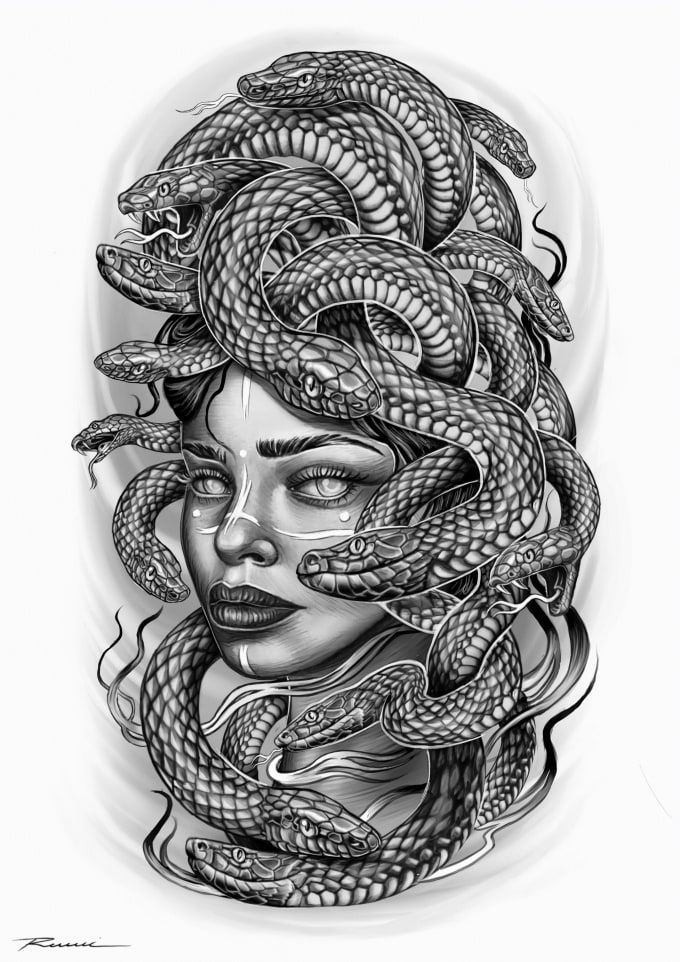 Gig Preview - Create an amazing custom tattoo design for you