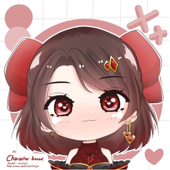 Bestseller - create cute 4 expressions chibi anime icon for you in 24 hours