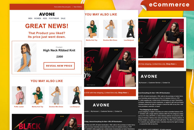 Gig Preview - Design highly engaging ecommerce mailchimp email template