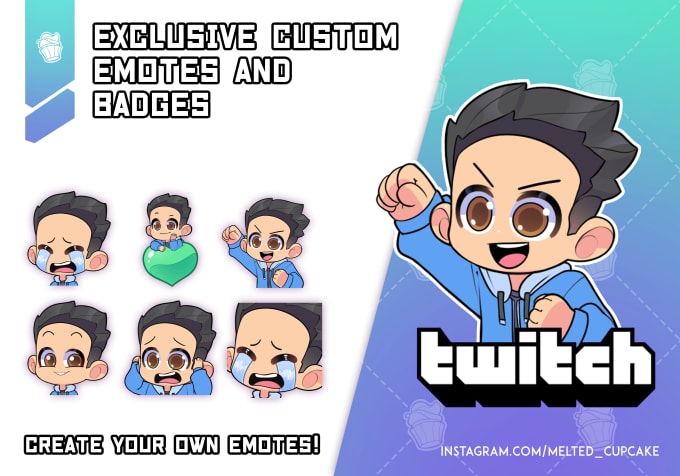 Gig Preview - Draw custom exclusive emotes and badges for twitch