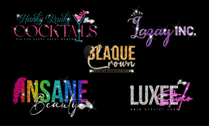 Gig Preview - Design beautiful luxury glitter feminine signature logo