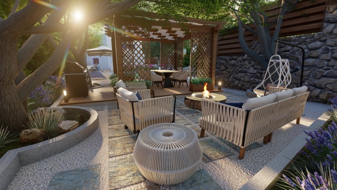 Gig Preview - Design your garden, backyard, patio, terrace and pool area