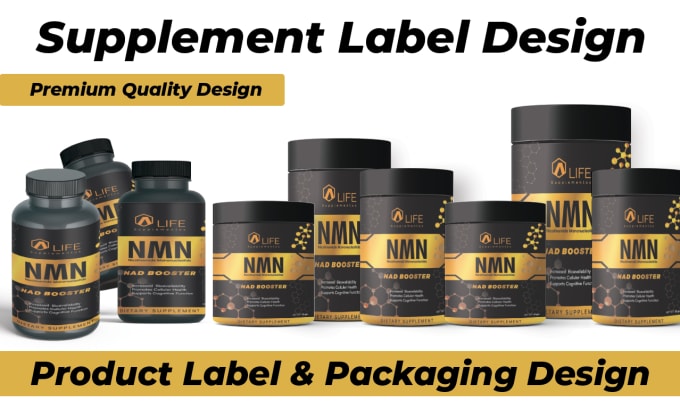 Gig Preview - Do supplement label design, product label design, bottle label design