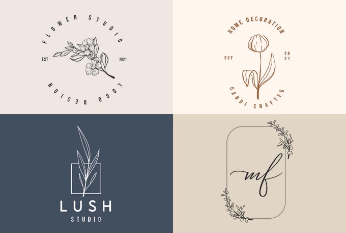 Gig Preview - Do unique botanical boho hand drawn logo design in 24 hours