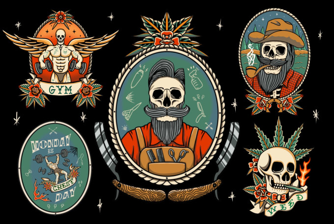 Gig Preview - Create incredible vintage tattoo design for you