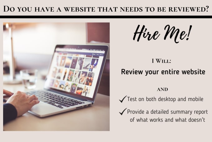 Gig Preview - Review your entire website design and functionality