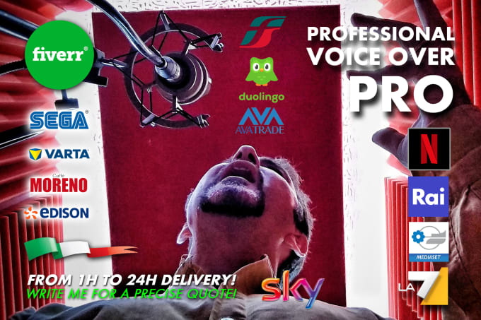 Gig Preview - Give my pro italian voice with ability and speed