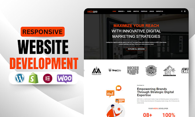 Gig Preview - Design responsive and modern wordpress website