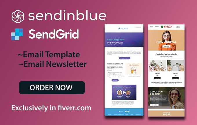 Gig Preview - Develop sendgrid or sendinblue email template newsletter for campaign