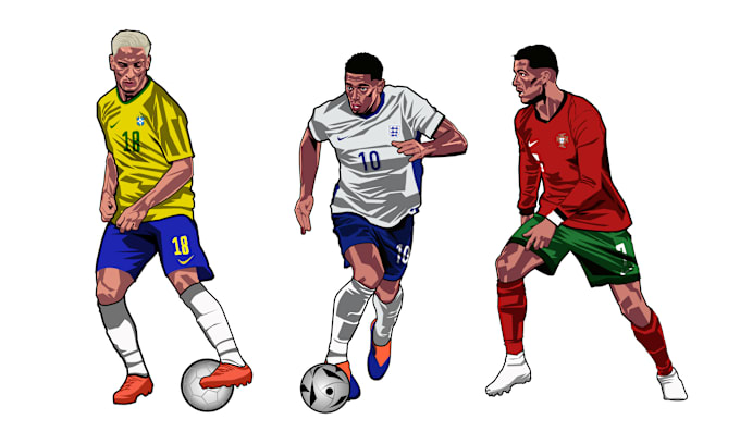 Gig Preview - Draw football and sports poster in cartoon