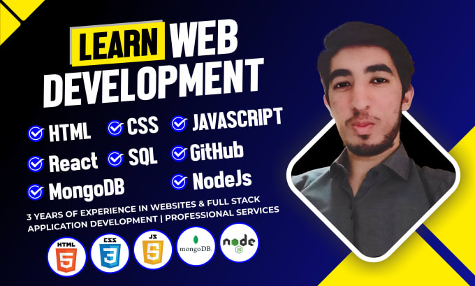 Gig Preview - Teach html, css, javascript, react, node, sql, mongodb, mern