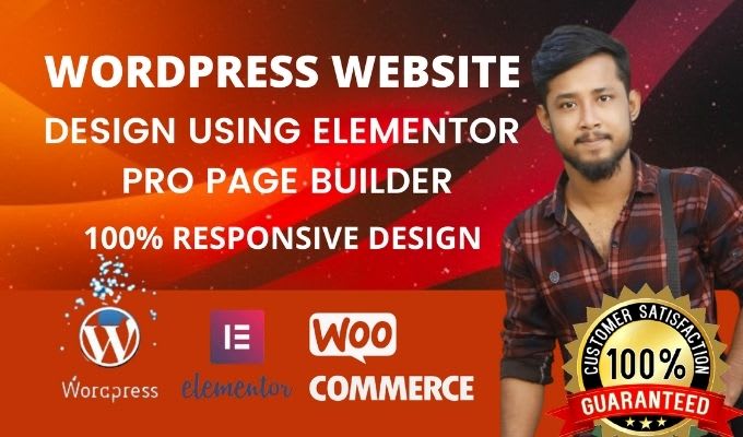 Gig Preview - Design, redesign a responsive wordpress website using elementor pro