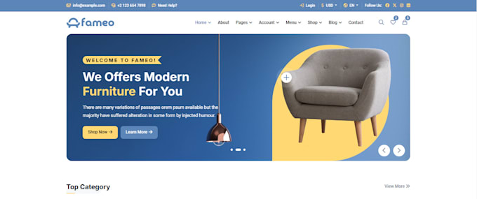 Gig Preview - Create online furniture store interior store home decor store