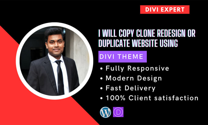 Bestseller - copy clone redesign or duplicate website using divi theme