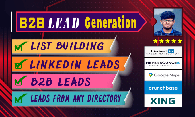 Gig Preview - Do b2b lead generation, business leads, linkedin leads and prospect list