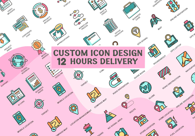 Gig Preview - Professionally design custom icon for your website app in 12 hours