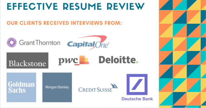 Gig Preview - Review your resume as a wall street bb front office asso