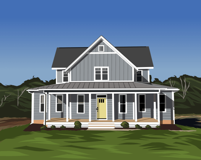 Gig Preview - Draw your house or other building into vector art