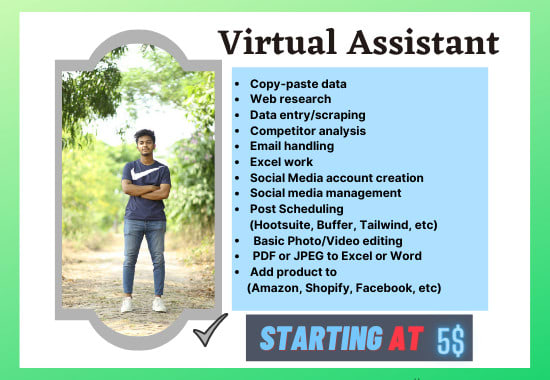 Gig Preview - Be your professional personal virtual assistant