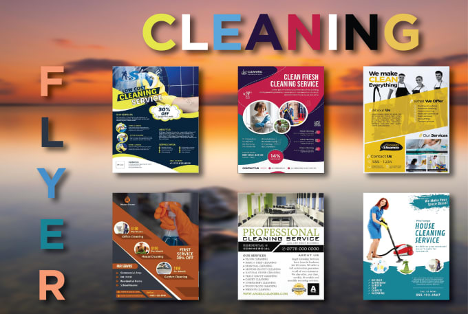 Gig Preview - Do professional cleaning flyer, poster and carpet wash in 24 hours