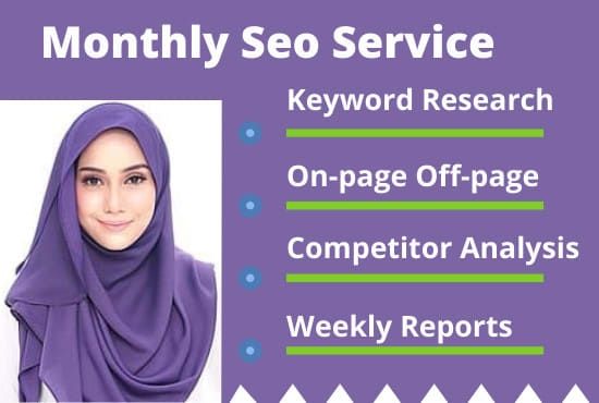 Gig Preview - Do monthly SEO service package top ranking google