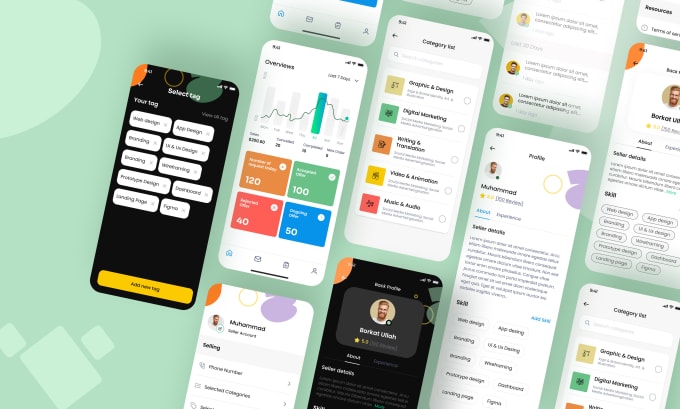 Bestseller - design mobile apps UI UX for ios or android