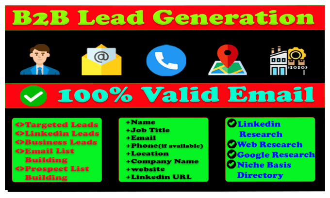 Bestseller - do b2b lead generation, prospect list building, web research, data scraping