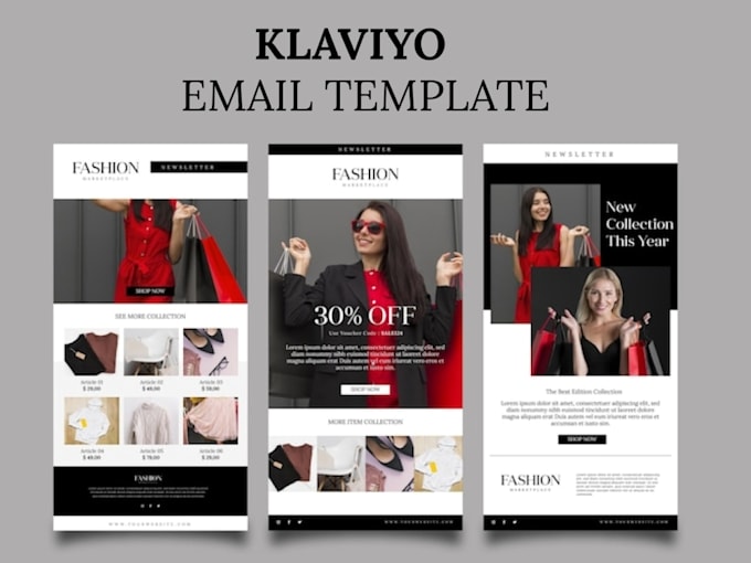 Gig Preview - Build klaviyo email template design for klaviyo email flows