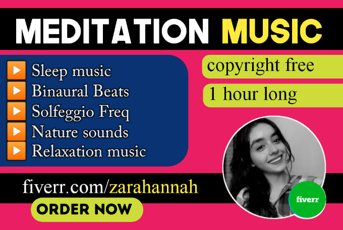 Gig Preview - Provide copyright free meditation music, solfeggio frequencies, binaural beats