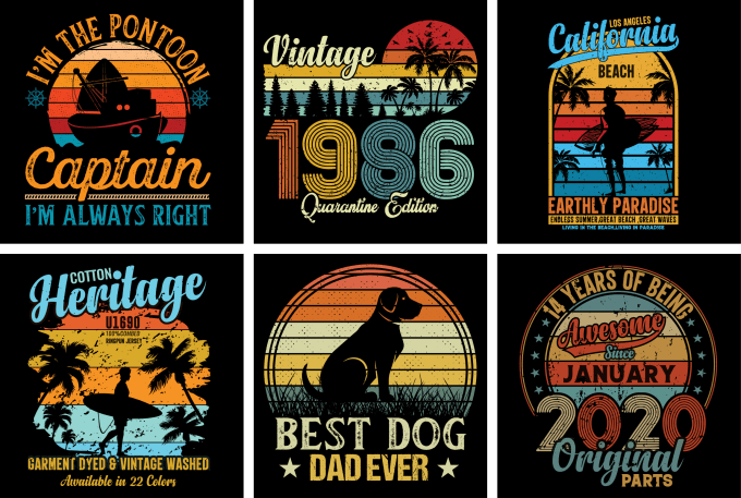 Gig Preview - Retro vintage t shirt graphic design for your pod business