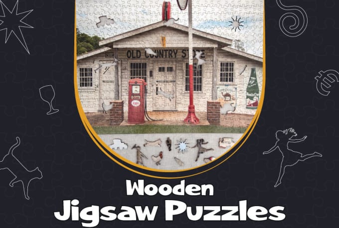 Gig Preview - Create jigsaw puzzle with whimsy engraving for laser cut