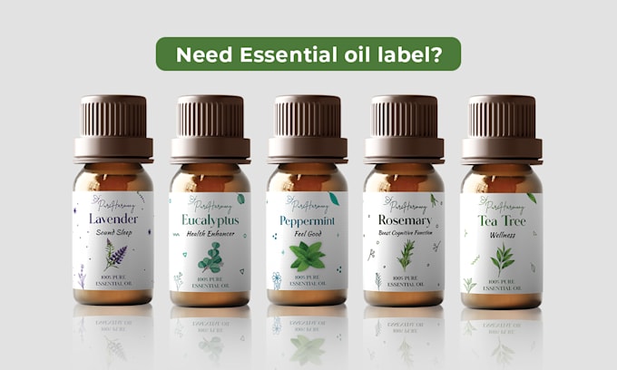 Gig Preview - Do essential oil label, hair oil label, cbd label design