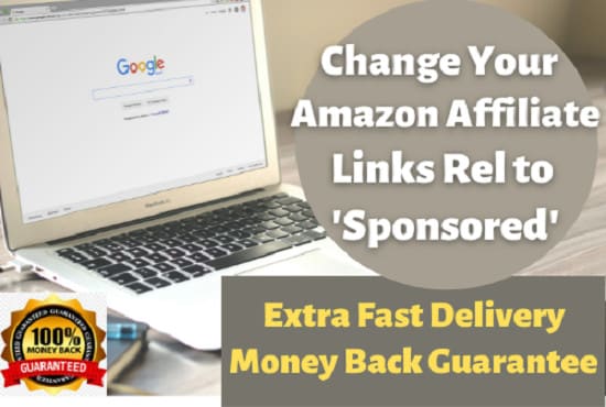 Gig Preview - Change or add your all amazon affiliate links rel to sponsored