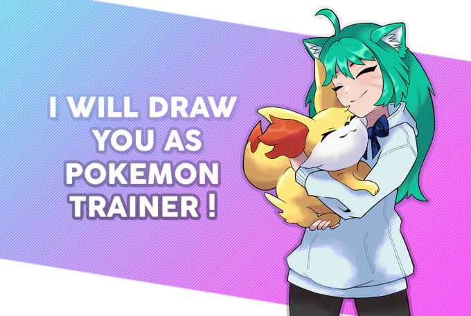 Bestseller - draw a caricature of you in pokemon style with your pokemon