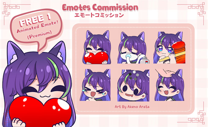 Gig Preview - Draw cute chibi emotes, sub badges, animated for twitch, discord vtuber stream