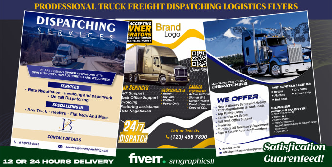 Bestseller - design professional truck freight dispatching logistics flyer