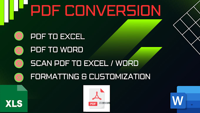 Gig Preview - Do professional PDF to excel and word conversion services