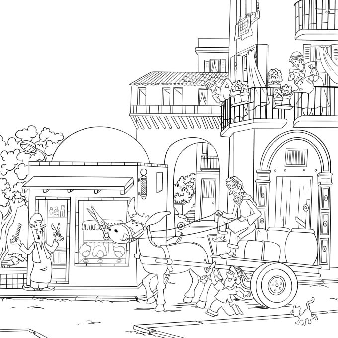 Gig Preview - Illustrate your children book activity coloring pages