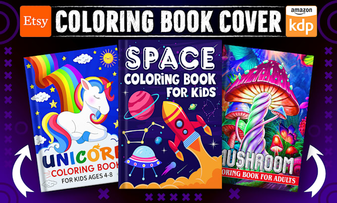 Gig Preview - Design kids coloring book cover and interior for amazon KDP business